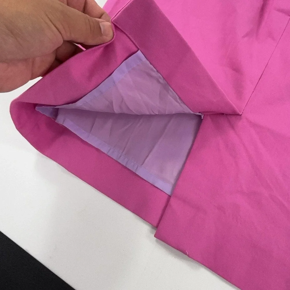 J.Crew No. 2 Skirt Womens 6 Pink Twill Pencil Knee Length Lined Stretch Office